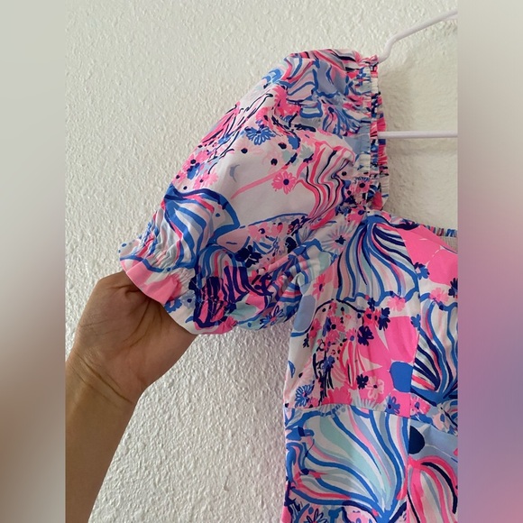 Lilly Pulitzer Keisha Off-The-Shoulder Floral Puff Sleeve Mini Dress - Picture 6 of 11